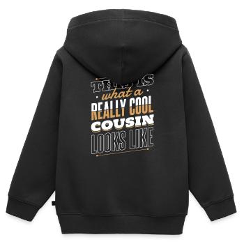Cousins Famille Cousin - Sweat Premium à capuche zippé enfant bio - noir - Dos - AI Model Kid Male (0cm)