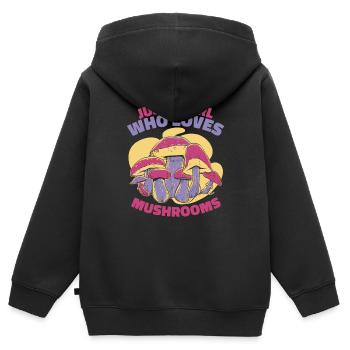 Pilz Pilze Funghi Champignon - Kinder Premium Organic Zip Hoodie - Schwarz - Hinten - AI Model Kid Male (0cm)