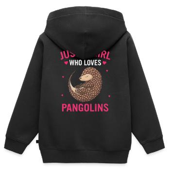 Pangolin Tier Pangoline vom Aussterben bedrohte Ar - Kinder Premium Organic Zip Hoodie - Schwarz - Hinten - AI Model Kid Male (0cm)