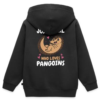 Pangolin Tier Pangoline vom Aussterben bedrohte Ar - Kinder Premium Organic Zip Hoodie - Schwarz - Hinten - AI Model Kid Male (0cm)