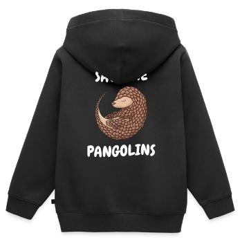 Pangolin Tier Pangoline vom Aussterben bedrohte Ar - Kinder Premium Organic Zip Hoodie - Schwarz - Hinten - AI Model Kid Male (0cm)