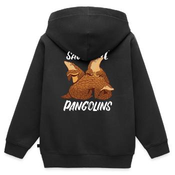 Pangolin Tier Pangoline vom Aussterben bedrohte Ar - Kinder Premium Organic Zip Hoodie - Schwarz - Hinten - AI Model Kid Male (0cm)