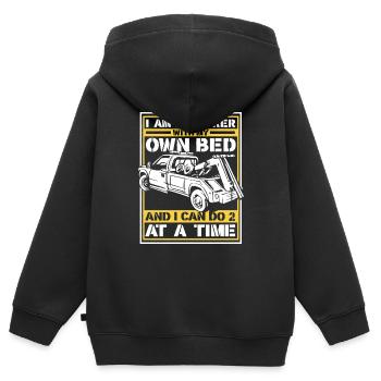 Abschleppwagen Truck Abschlepper - Kinder Premium Organic Zip Hoodie - Schwarz - Hinten - AI Model Kid Male (0cm)