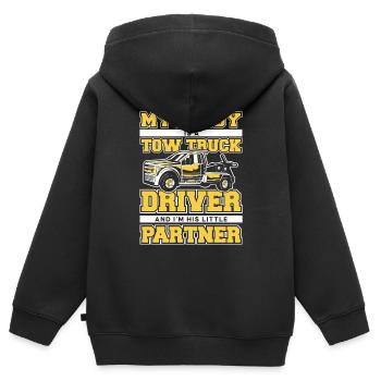 Abschleppwagen Truck Abschlepper - Kinder Premium Organic Zip Hoodie - Schwarz - Hinten - AI Model Kid Male (0cm)