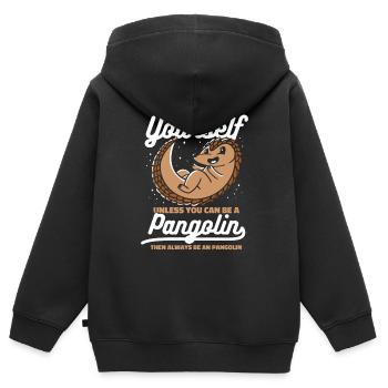 Pangolin Tier Pangoline vom Aussterben bedrohte Ar - Kinder Premium Organic Zip Hoodie - Schwarz - Hinten - AI Model Kid Male (0cm)