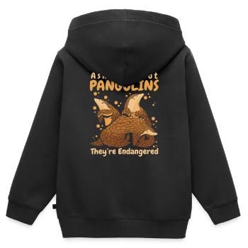 Pangolin Tier Pangoline vom Aussterben bedrohte Ar - Kinder Premium Organic Zip Hoodie - Schwarz - Hinten - AI Model Kid Male (0cm)