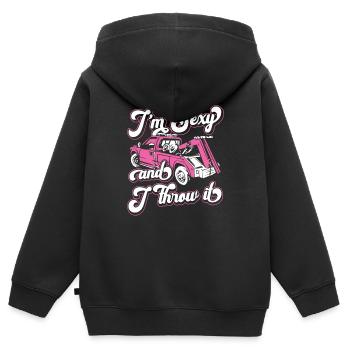 Abschleppwagen Truck Abschlepper - Kinder Premium Organic Zip Hoodie - Schwarz - Hinten - AI Model Kid Male (0cm)