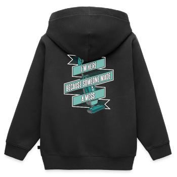 Hauswirtschaft Haushälterin Reiniger Reinigung - Kinder Premium Organic Zip Hoodie - Schwarz - Hinten - AI Model Kid Male (0cm)
