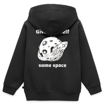 Give Yourself Some Space Retro Outer Space Designs - Kids Premium Organic Zip-up Hoodie - black - Back - AI Model Kid Male (0cm)