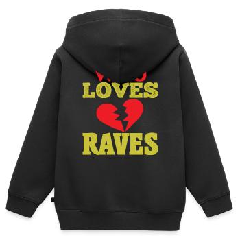 QUI AIME LES RAVES - Sweat Premium à capuche zippé enfant bio - noir - Dos - AI Model Kid Male (0cm)