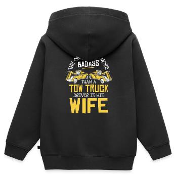 Abschleppwagen Truck Abschlepper - Kinder Premium Organic Zip Hoodie - Schwarz - Hinten - AI Model Kid Male (0cm)