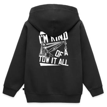 Abschleppwagen Truck Abschlepper - Kinder Premium Organic Zip Hoodie - Schwarz - Hinten - AI Model Kid Male (0cm)
