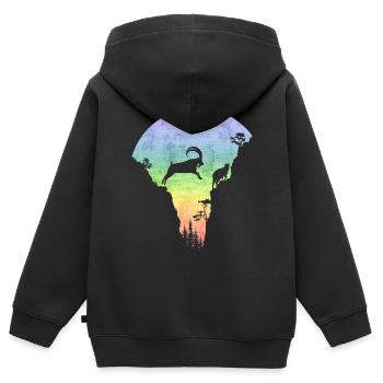 Saut Capricorne - Sweat Premium à capuche zippé enfant bio - noir - Dos - AI Model Kid Male (0cm)