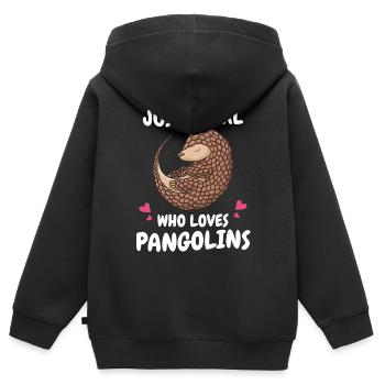 Pangolin Tier Pangoline vom Aussterben bedrohte Ar - Kinder Premium Organic Zip Hoodie - Schwarz - Hinten - AI Model Kid Male (0cm)