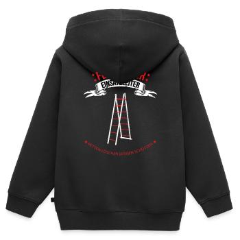 Feuerwehr Einsatzleiter - Feuerwehrmann Beruf - Kinder Premium Organic Zip Hoodie - Schwarz - Hinten - AI Model Kid Male (0cm)