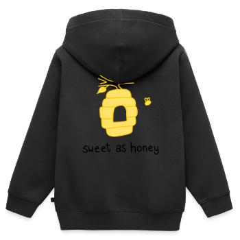 Sweet as honey - Kids Premium Organic Zip-up Hoodie - black - Back - AI Model Kid Male (0cm)
