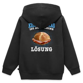 Leberkäs Bayern Leberkas Semmel Fleischkäse - Kinder Premium Organic Zip Hoodie - Schwarz - Hinten - AI Model Kid Male (0cm)