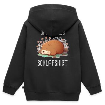 Capybara Wasserschwein Capybaras - Kinder Premium Organic Zip Hoodie - Schwarz - Hinten - AI Model Kid Male (0cm)