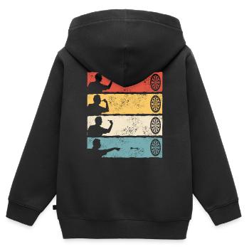 Fléchettes Fléchettes Joueur de fléchettes Fléchettes - Sweat Premium à capuche zippé enfant bio - noir - Dos - AI Model Kid Male (0cm)
