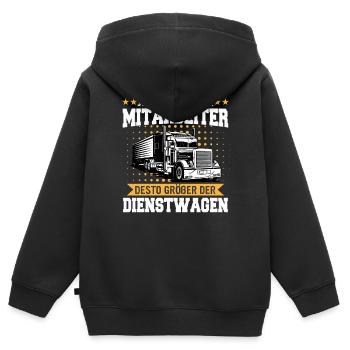 LKW Fahrer Fernfahrer Lastkraftwagenfahrer - Kinder Premium Organic Zip Hoodie - Schwarz - Hinten - AI Model Kid Male (0cm)