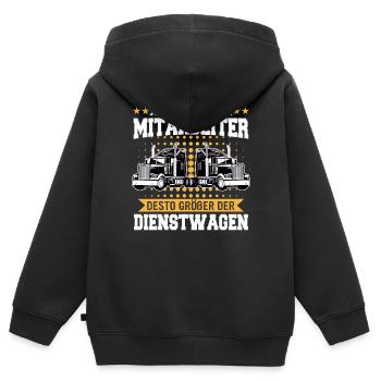 LKW Fahrer Fernfahrer Lastkraftwagenfahrer - Kinder Premium Organic Zip Hoodie - Schwarz - Hinten - AI Model Kid Male (0cm)