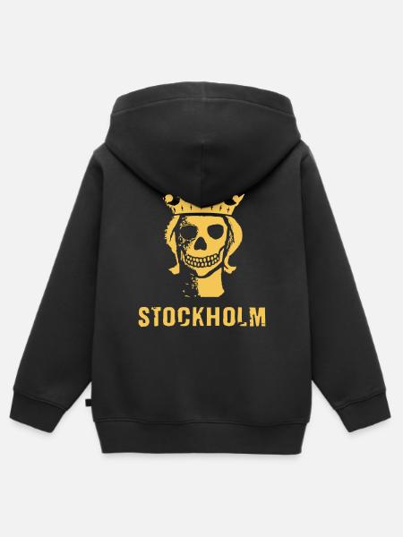 Stockholm dødhode - Hoodie Premium med dragkedja barn ekologisk - svart