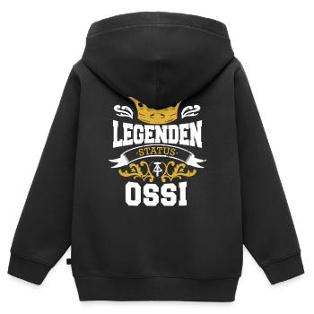 Allemagne de l’Est Ossi de l’Est RDA Patrie Bloc de l’Est - Sweat Premium à capuche zippé enfant bio - noir - Dos - AI Model Kid Male (0cm)