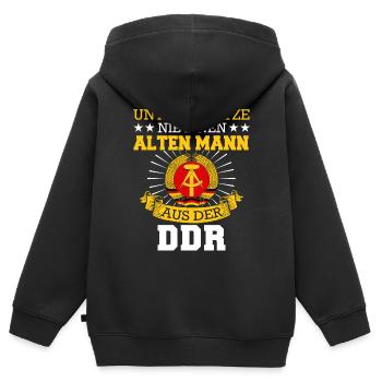 Ostdeutschland Osten Ossi DDR Heimat Ostblock - Kinder Premium Organic Zip Hoodie - Schwarz - Hinten - AI Model Kid Male (0cm)