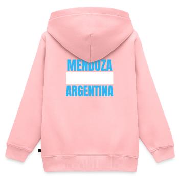 Mendoza Argentina - Kinder Premium Organic Zip Hoodie - Rosa - Hinten - AI Model Kid Female (0cm)