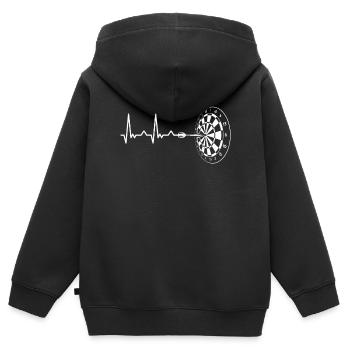 Fléchettes Fléchettes Joueur de fléchettes Fléchettes - Sweat Premium à capuche zippé enfant bio - noir - Dos - AI Model Kid Male (0cm)