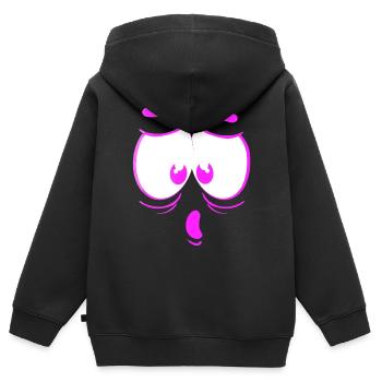 verrücktes gesicht glückliche karikatur glückliches gesicht karikatur - Kinder Premium Organic Zip Hoodie - Schwarz - Hinten - AI Model Kid Male (0cm)