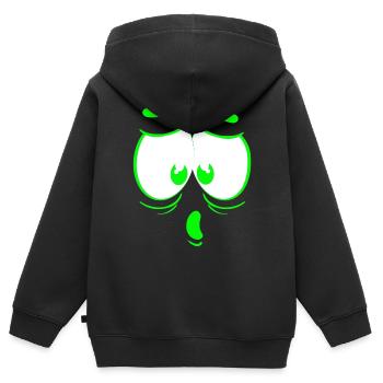 verrücktes gesicht glückliche karikatur glückliches gesicht karikatur - Kinder Premium Organic Zip Hoodie - Schwarz - Hinten - AI Model Kid Male (0cm)