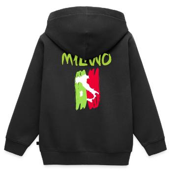 Milano - Kinder Premium Organic Zip Hoodie - Schwarz - Hinten - AI Model Kid Male (0cm)