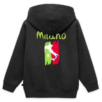 Klassisches Milano Souvenir - Kinder Premium Organic Zip Hoodie - Schwarz - Hinten - AI Model Kid Male (0cm)