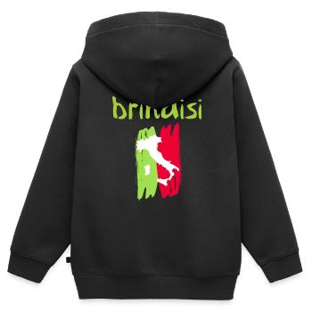 Le souvenir le plus classique de Brindisi - Sweat Premium à capuche zippé enfant bio - noir - Dos - AI Model Kid Male (0cm)