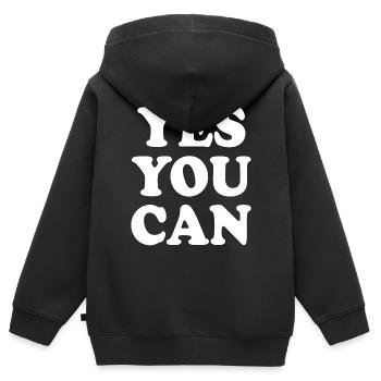 Yes you can - Sweat Premium à capuche zippé enfant bio - noir - Dos - AI Model Kid Male (0cm)