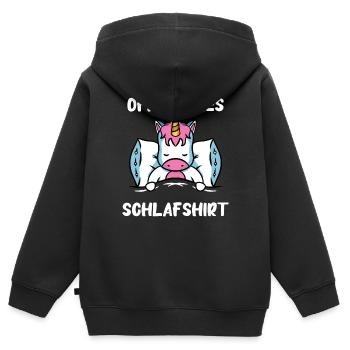 Einhorn Einhörner Fabelwesen Mystisch - Kinder Premium Organic Zip Hoodie - Schwarz - Hinten - AI Model Kid Male (0cm)