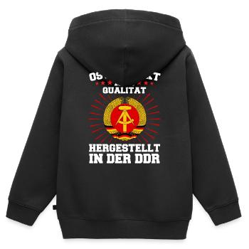 Ostdeutschland Osten Ossi DDR Heimat Ostblock - Kinder Premium Organic Zip Hoodie - Schwarz - Hinten - AI Model Kid Male (0cm)
