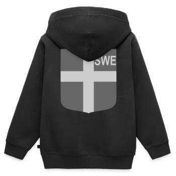 DEU Taktischer Schild - Kinder Premium Organic Zip Hoodie - Schwarz - Hinten - AI Model Kid Male (0cm)