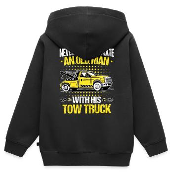 Abschleppwagen Truck Abschlepper - Kinder Premium Organic Zip Hoodie - Schwarz - Hinten - AI Model Kid Male (0cm)