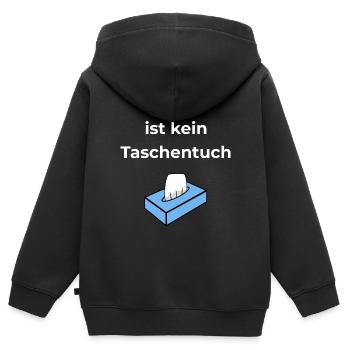 Tempo ist kein Taschentuch - Kinder Premium Organic Zip Hoodie - Schwarz - Hinten - AI Model Kid Male (0cm)