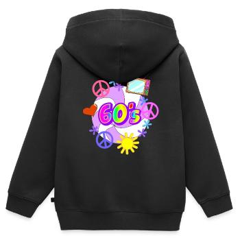 Die 60er Jahre - Kinder Premium Organic Zip Hoodie - Schwarz - Hinten - AI Model Kid Male (0cm)