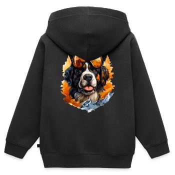vector Bernhardiner: Alpine Rescue Legend T-Shirt - Kinder Premium Organic Zip Hoodie - Schwarz - Hinten - AI Model Kid Male (0cm)