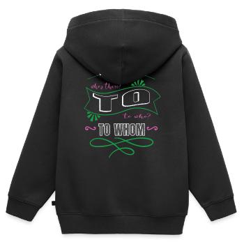 reading article editor present idea jokes blog - Kinder Premium Organic Zip Hoodie - Schwarz - Hinten - AI Model Kid Male (0cm)