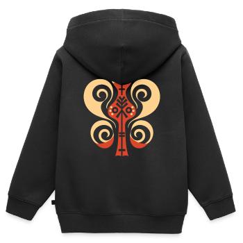 SYMBOLE NAT - Sweat Premium à capuche zippé enfant bio - noir - Dos - AI Model Kid Male (0cm)