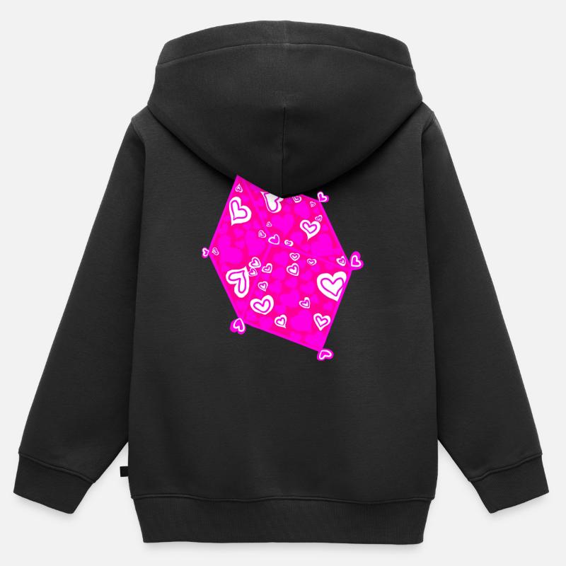 Cube d’amour contre Precious Andrea - Sweat Premium à capuche zippé enfant bio - noir