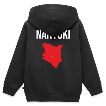 Nanyuki Kenya Souvenir Nanyuki - Kinder Premium Organic Zip Hoodie - Schwarz - Hinten - AI Model Kid Male (0cm)