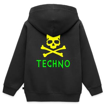 Techno-Knochen - Kinder Premium Organic Zip Hoodie - Schwarz - Hinten - AI Model Kid Male (0cm)