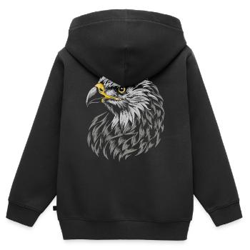 Aigle royale - Sweat Premium à capuche zippé enfant bio - noir - Dos - AI Model Kid Male (0cm)