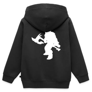 Jeu de rôle fantastique - Barbarian Silhouettes Design - Sweat Premium à capuche zippé enfant bio - noir - Dos - AI Model Kid Male (0cm)